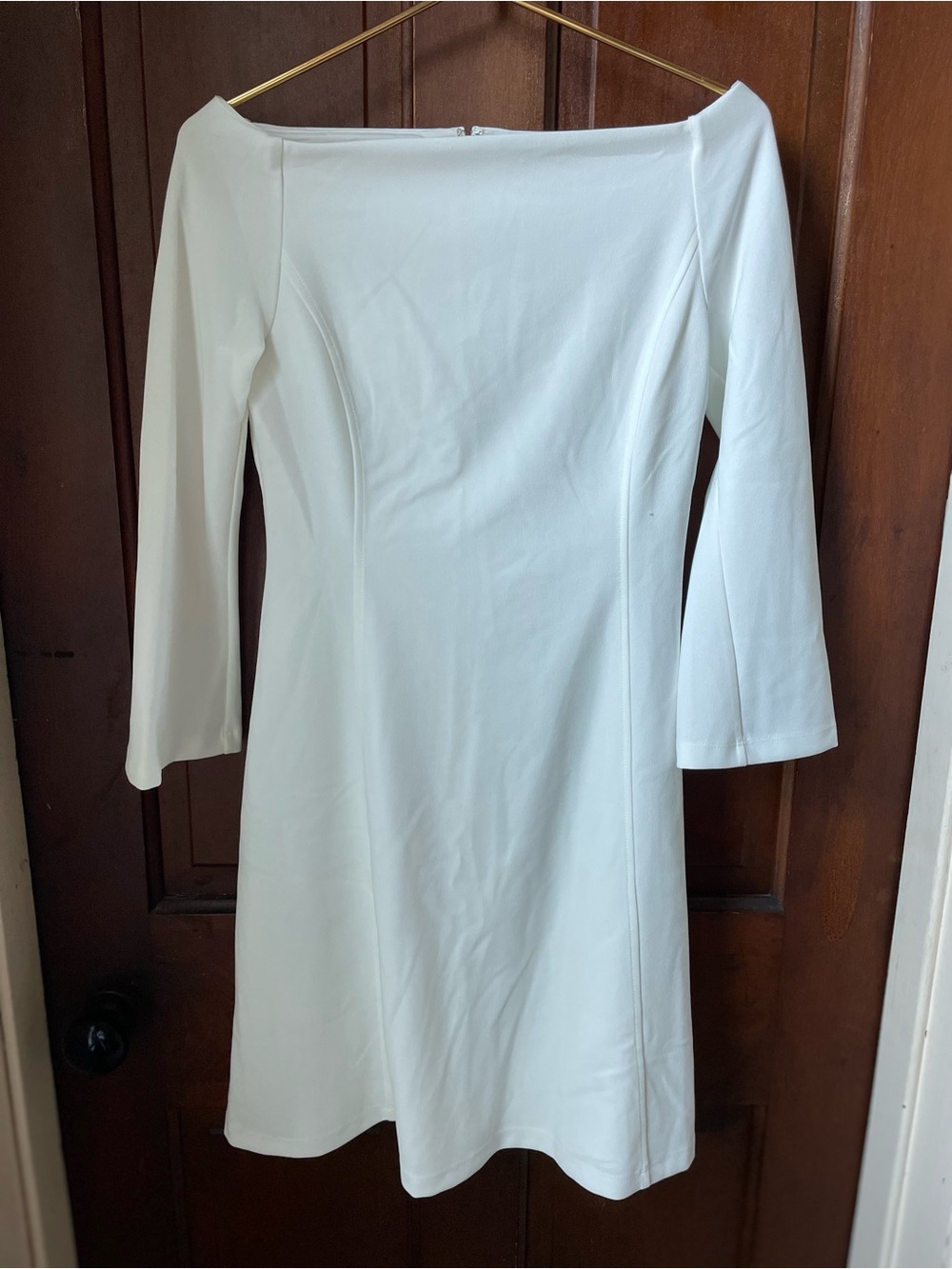 Lark & Ro women's size 6 white wide neck dress